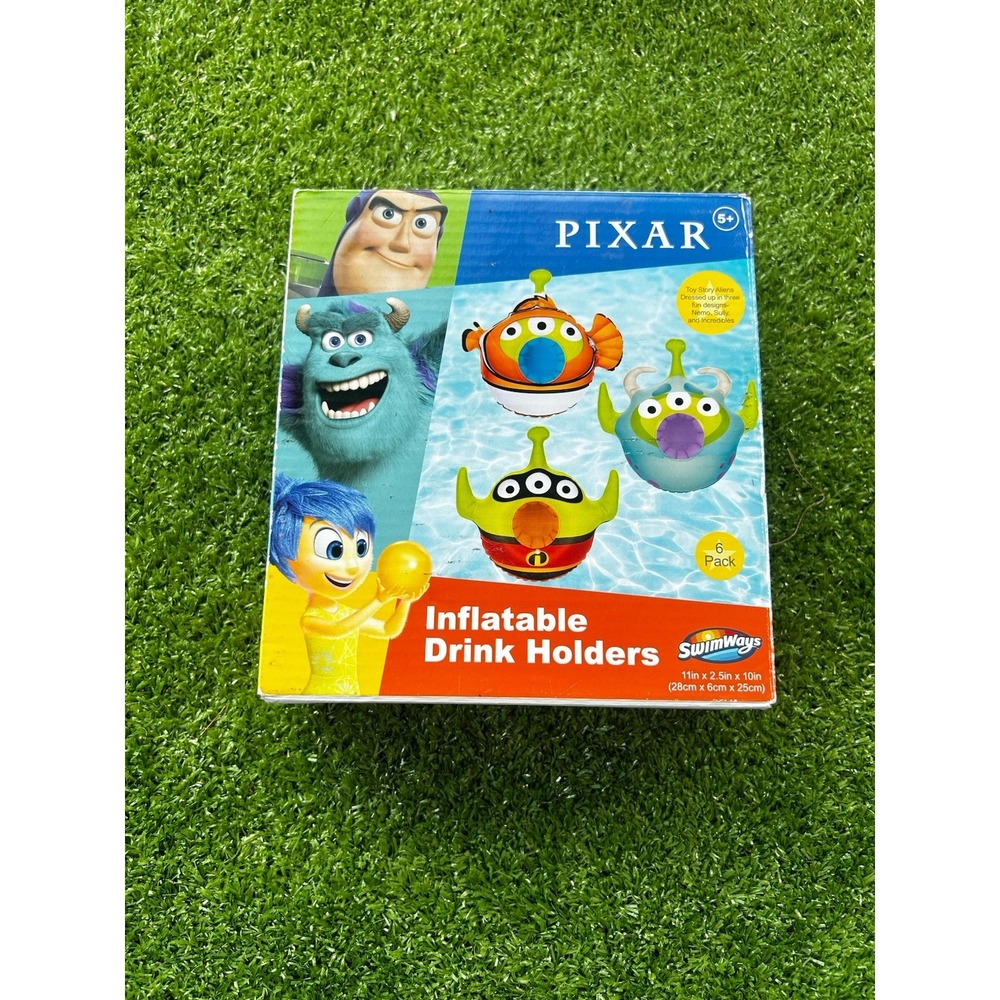 Disney NEW Pixar‎ Toy Story Inflatable Drink Holders 6 Pack Pool Party Swimways